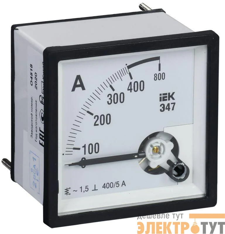 Амперметр Э47 96х96мм 400/5А кл. точн.1.5 IEK IPA20-6-0400-E