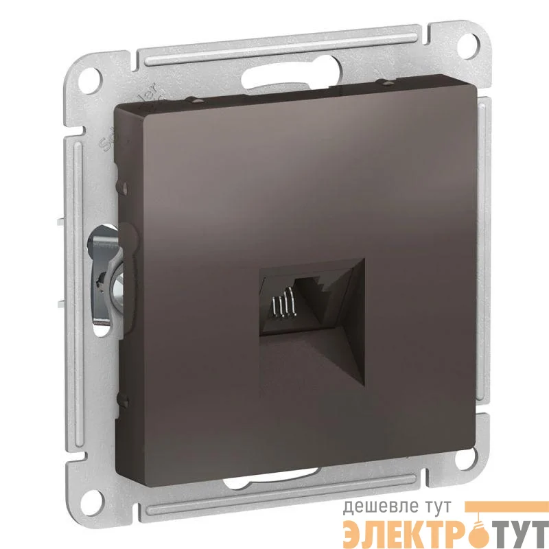 Механизм розетки телефонной 1-м СП AtlasDesign RJ11 мокко SchE ATN000681