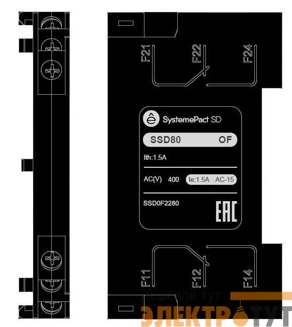 Контакт вспомогательный для SD80 2NO2NC SE SSDOF2280