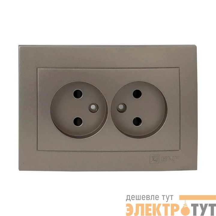 Панель лицевая Валенсия для розетки 2-м 10А защ. шторки без заземл. кашемир PROxima EKF ESR10-L-102-40