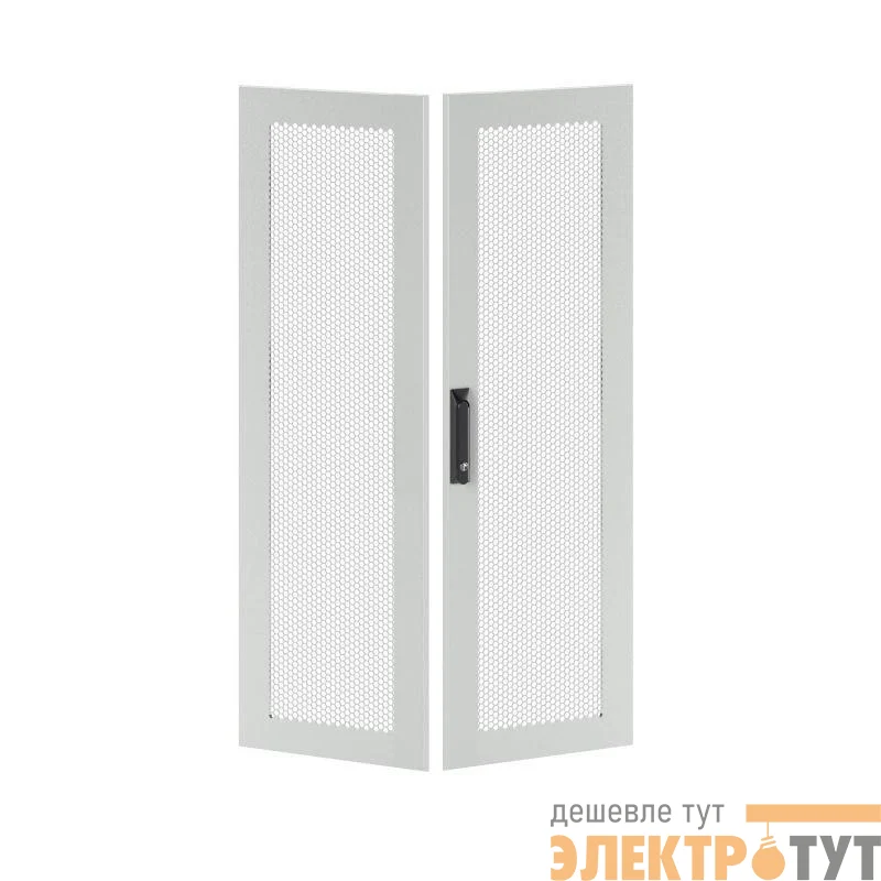 Дверь двустворчатая для IT-CQE 1800х600 перфорир. RAL7035 DKC RGITCPMD1860