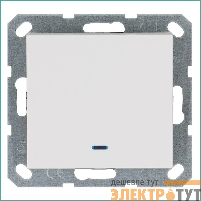 Выключатель 1-кл. 10А IP20 с подсветкой механизм бел. глянцевый Jasmart G3011NW