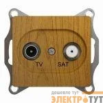 Механизм розетки TV-SAT 2-м СП Glossa оконечной 1DB дер. дуб SchE GSL000597
