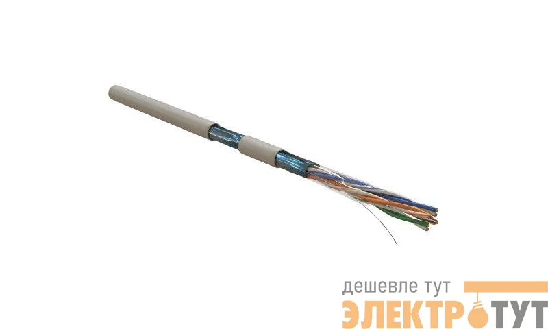 Кабель витая пара F/UTP кат.5E 4х2х0.51мм 24AWG solid PVC FUTP4-C5E-S24-IN-PVC-GY-305 сер. (м) Hyperline 42052