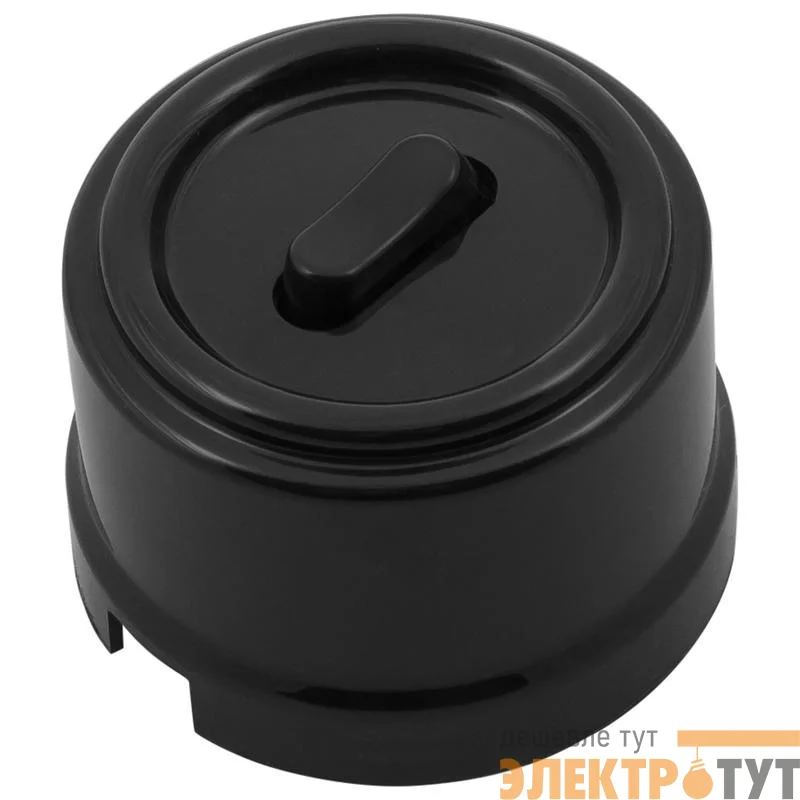 Выключатель 1-кл. ретро ABS-пластик черн. Bironi B1-220-23