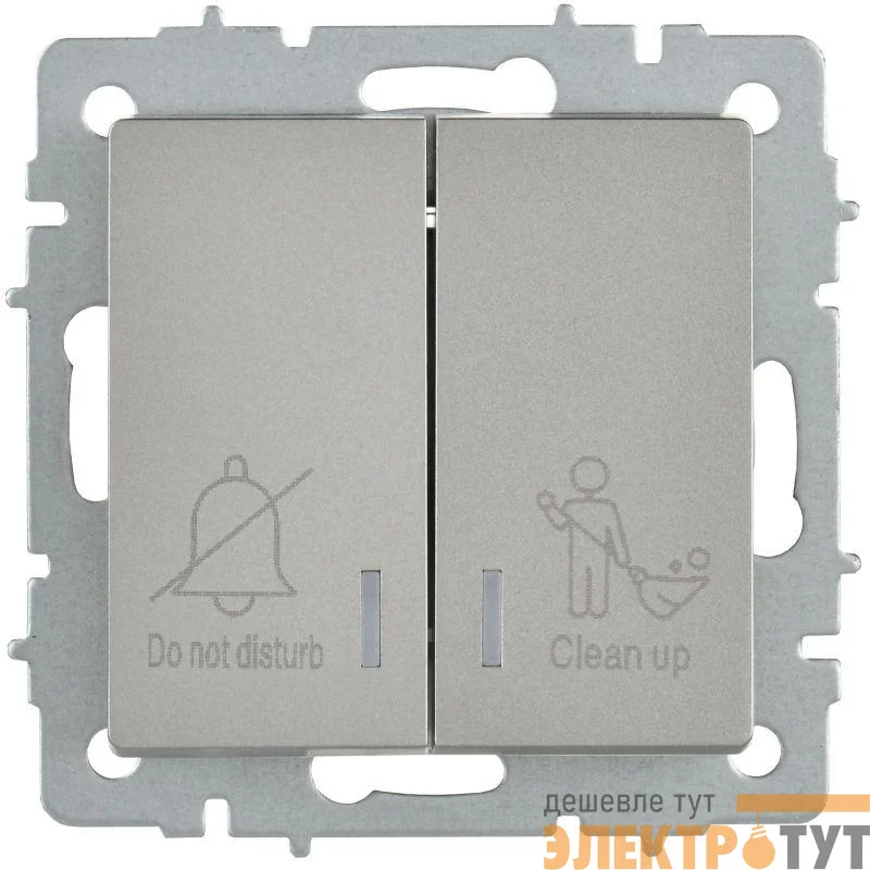 Выключатель 2-кл. BRITE 10А ВС10-2-9-БрС для отелей с индик. механизм сталь IEK BR-V20-2-10-K46