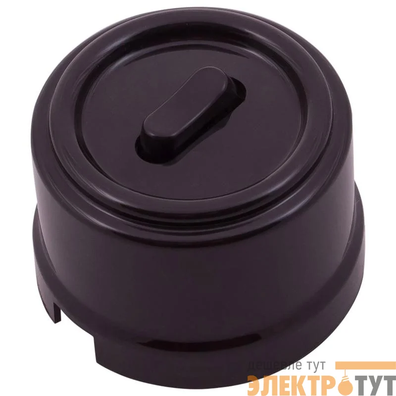 Выключатель 1-кл. ретро ABS-пластик коричн. Bironi B1-220-22