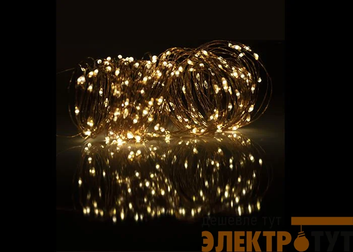Светильник светодиодный садовый SLR-G03-100Y нить 100LED желт. на солнечн. батарее ФАZА 5033320