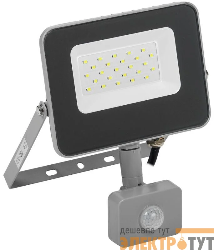 Прожектор светодиодный СДО 07-20Д 20Вт 6500К IP54 с датчиком движ. сер. IEK LPDO702-20-K03
