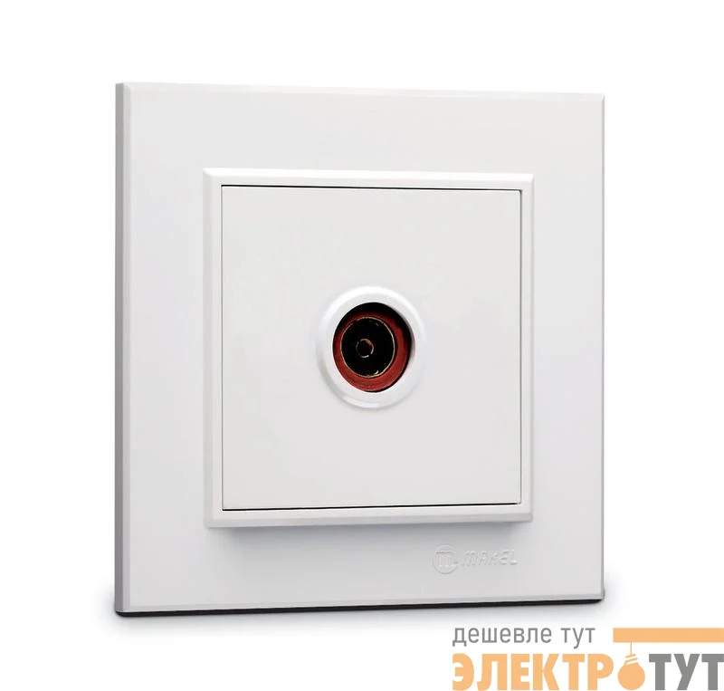 Розетка телевизионная оконцевая TV 1-м СП Karea IP20 4дБ бел. Makel 56001027
