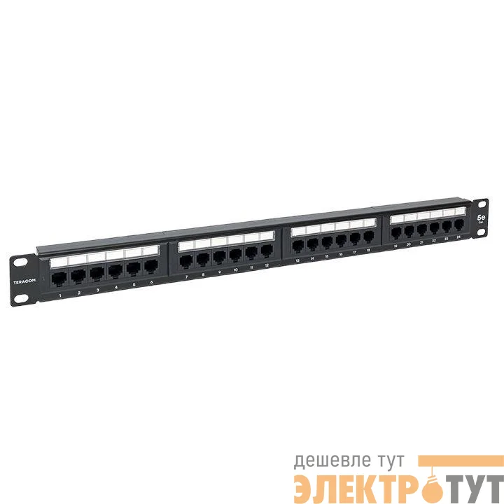 Патч-панель 19дюйм 1U кат.5E UTP неэкранир. 24 порта RJ45 110 IDC TERACOM EKF TRC-PPNL-5EUTP-1U24