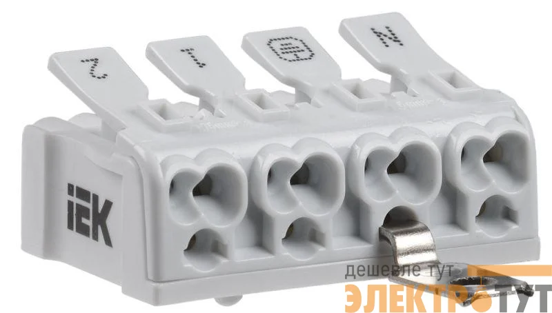 Клемма пружинная соединительная КСПнз4-2L+N+PE IEK UKZ-B06-4P-F1-E1-10