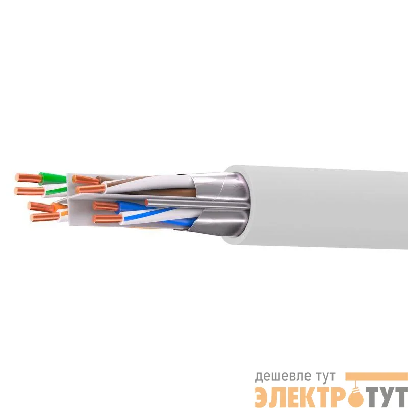 Кабель витая пара кат.6A экранированный F/UTP 4 пары нг(А)-HF для внеш./внутр. прокладки катушка 305м сер. DKC RN6FUK01UGY