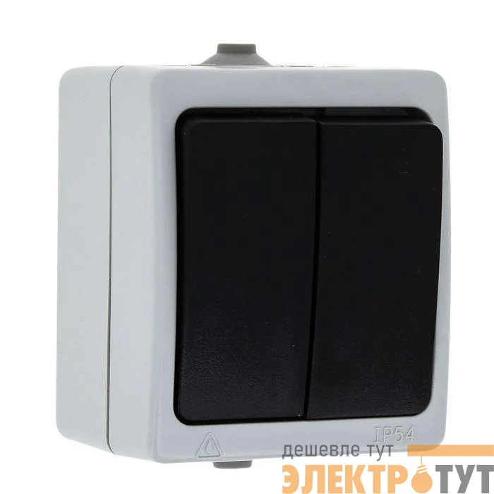 Выключатель 2-кл. ОП Венеция 10А IP54 сер. EKF EVV10-023-30-54