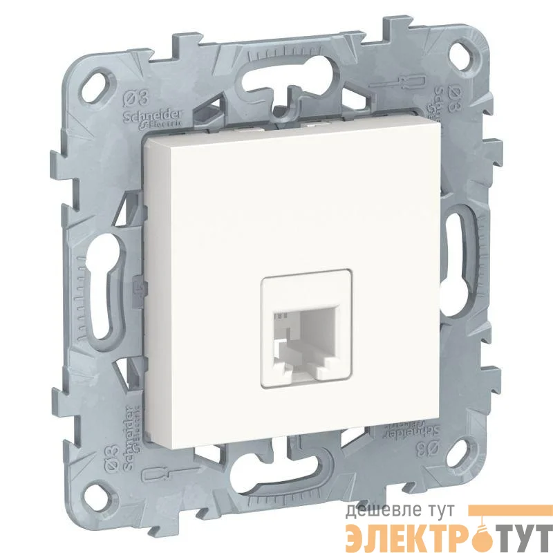 Механизм розетки телефонная UNICA NEW RJ11 одиноч. 4 контакта бел. SchE NU549218