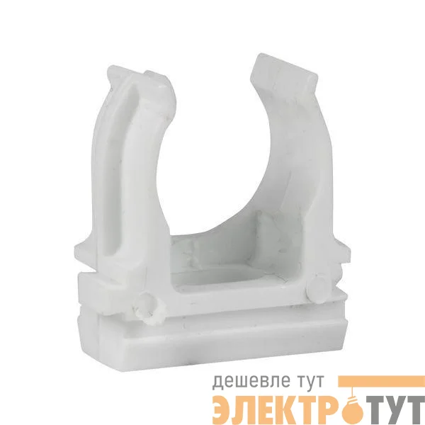 Держатель для труб (клипса) d25мм бел. (уп.10шт) Plast EKF derj-z-25-white