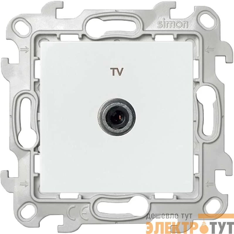 Розетка телевизионная одиночная TV СП Simon 24 IP20 механизм бел. Simon 2450477-030