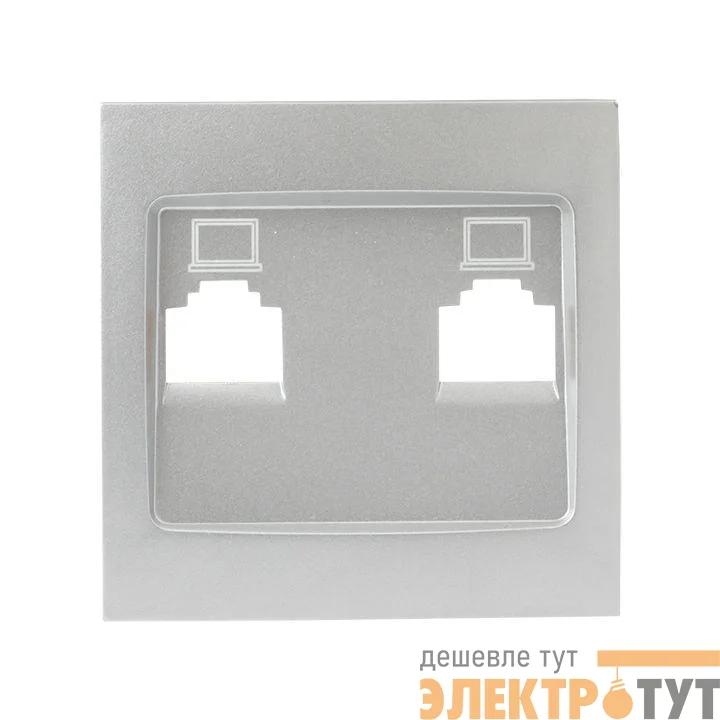 Панель лицевая Валенсия для розетки 2-м RJ-45 сталь PROxima EKF ESK02-L-035-30