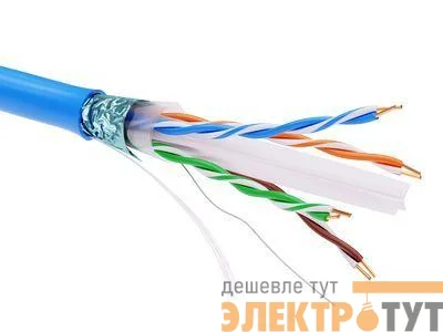 Кабель информационный экранированый F/UTP 4х2 кат.6 PVC син. DKC RN6FUPV3BL