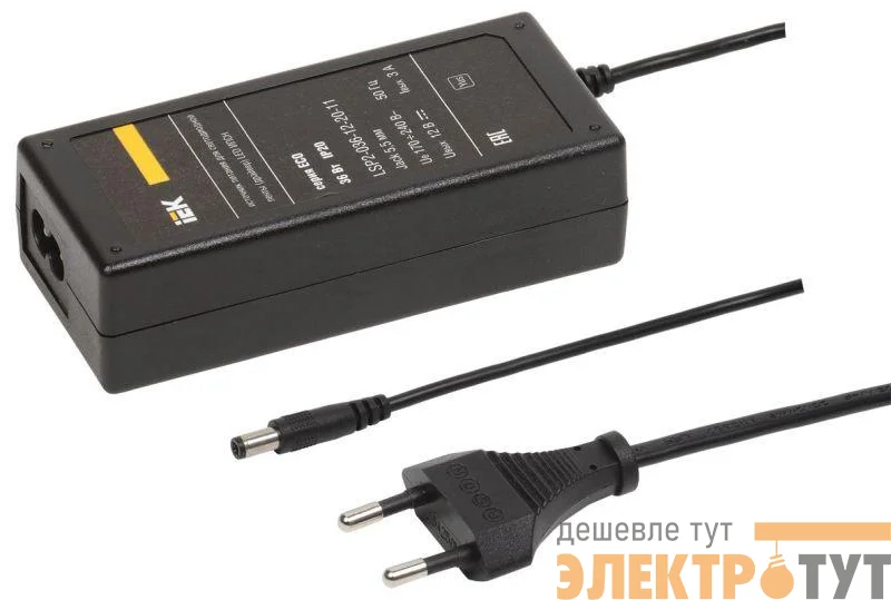 Драйвер LED ИПСН ECO 3528 36Вт 12В сетевая вилка-блок -JacK 5.5 мм IP20 IEK LSP2-036-12-20-11