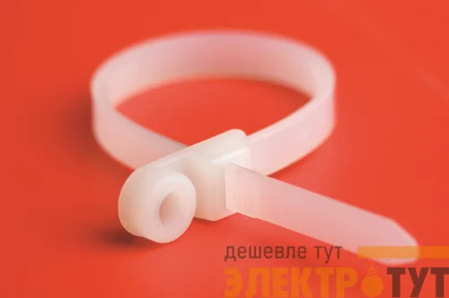 Хомут кабельный 7.8х380 полиамид бел. с монтаж. отв. (уп.100шт) DKC 252380-H