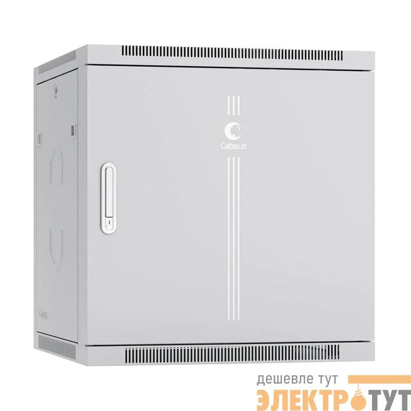 Шкаф телекоммуникационный настенный разобранный SH-05F-12U60/60m-R 19дюйм 12U 600х600х635мм дверь метал. сер. (RAL 7035) Cabeus 10737c