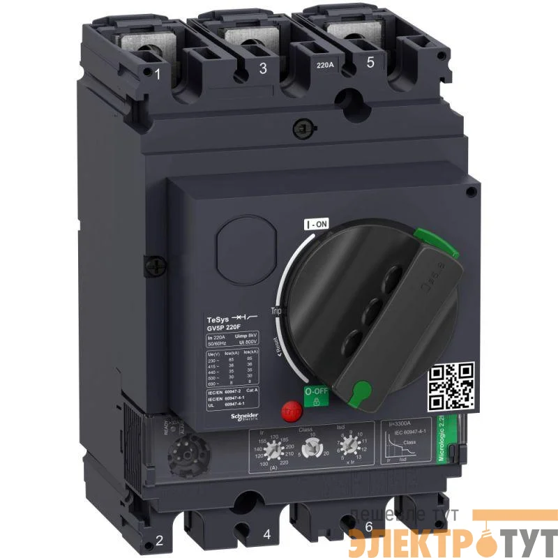 Выключатель автоматический 220А 36кА GV5P комбинир. расцеп. SchE GV5P220F