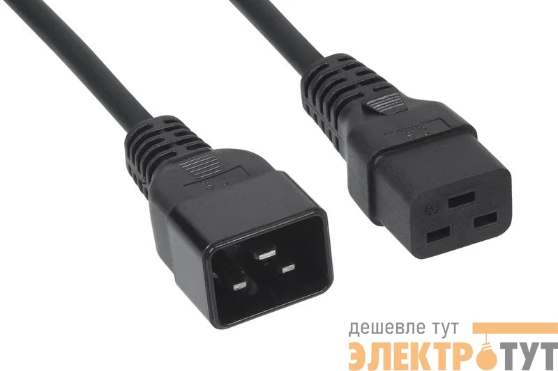 Кабель питания IEC 320 C19-IEC 320 C20 (3х1.5) PC-IEC19-IEC20-5M 16А прямая вилка 5м Cabeus 9556c