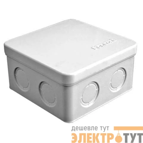 Коробка распределительная ОП 105х105х56мм IP54 7 выходов без гермовводов крышка защелкивающаяся сер. Epplast 105032