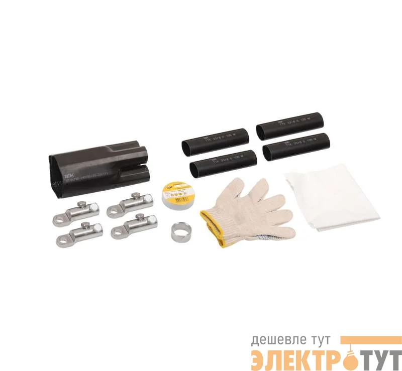 Комплект муфты концевой ПКВтп внутренней установки 4х70/120 без наконечников ПВХ/СПЭ изоляция 1кВ IEK UZM-XLK1-VN4-70120X