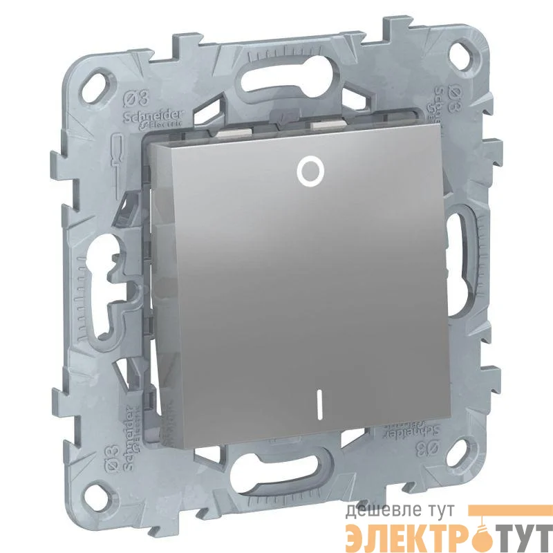 Механизм выключателя 1-кл. 2п 2мод. СП Unica New IP21 (сх. 2) 250В 16AX алюм. SchE NU526230