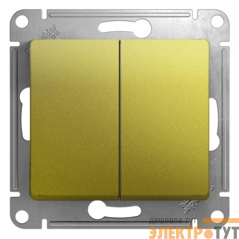 Выключатель 2-кл. СП Glossa 10А IP20 (сх. 5) 10AX механизм фисташк. SE GSL001051