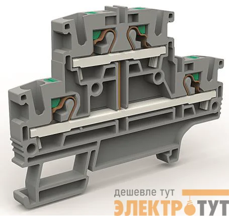 Клемма двухуровневая с объединенными ярусами на 4кв.мм син. DKC ZEFD410BL