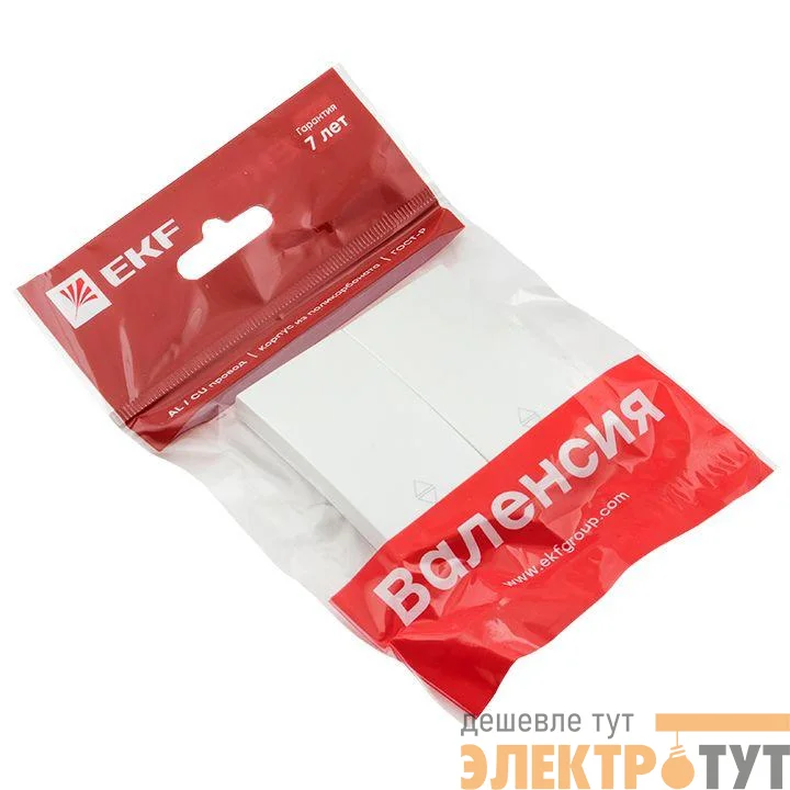 Панель лицевая Валенсия для 2-кл. выключателя проходного 10А жемчуж. PROxima EKF ESV10-L-027-50