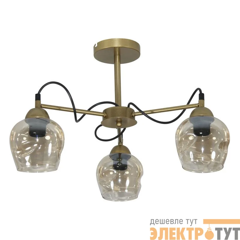 Светильник "Мирра" 131 (плафон 8268) НСБ 01-3х60-228 Е27 (ИМ) потолочный зол. Элетех 1005405270