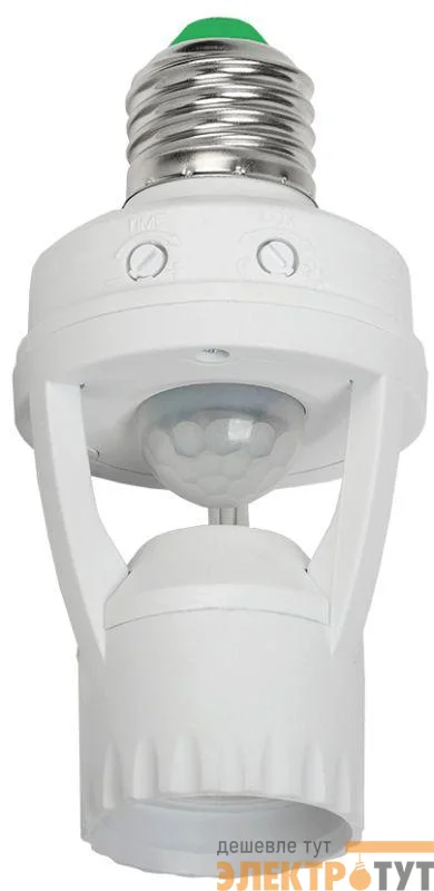 Датчик движения ДД 045 E27 60Вт угол обз. 360град. 6м IP20 бел. IEK LDD10-045-60-001