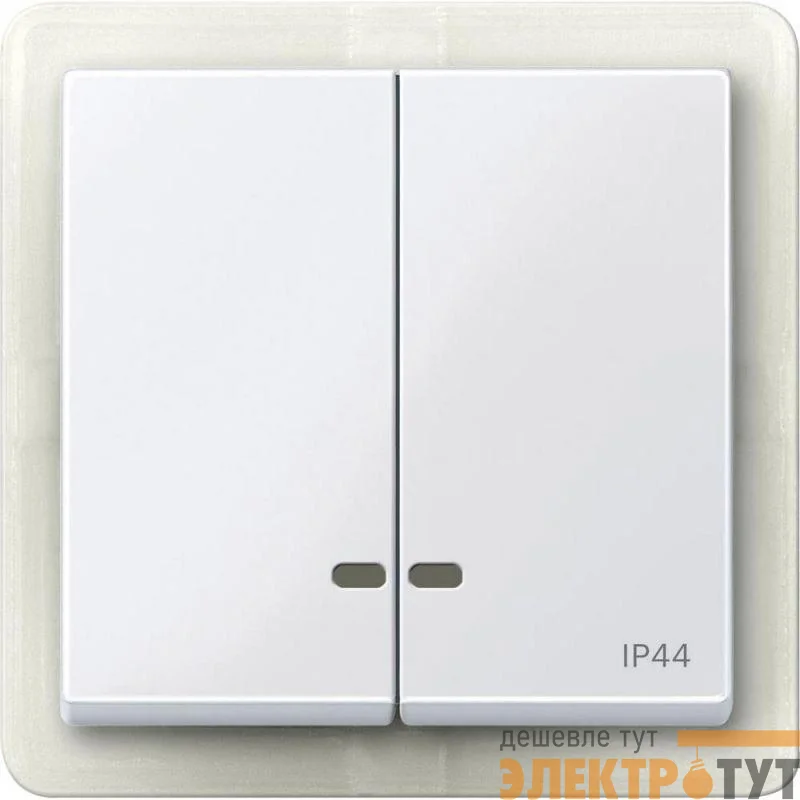 Клавиша 2-м Merten с окошком для свет. инд. IP44 активно бел. SchE MTN3424-0325