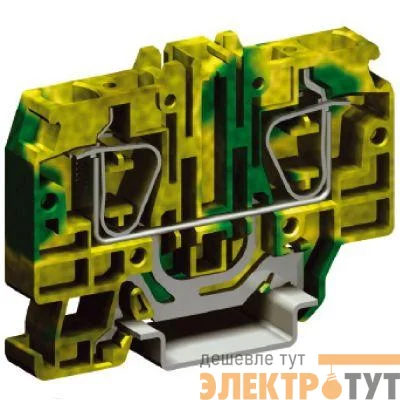 Клемма пруж. HTE.10 10кв.мм для заземл. желт./зел. DKC ZHT330