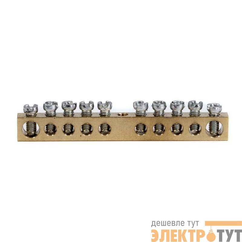 Шина на 10 отверст. 2х6мм 8х4мм латунная DKC F10AB011