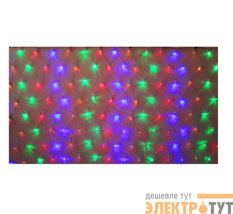 Гирлянда-сетка NTLD144-M-E 1.5х1м 144 светодиода с доп. подключ. до 3 модулей IP20 разноцв. SHLights 4610003328672A