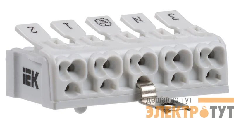 Клемма пружинная соединительная КСПнз5-3L+N+PE IEK UKZ-B06-5P-F1-E1-10