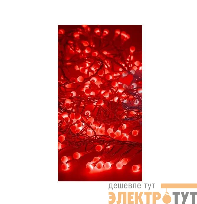 Гирлянда "Мишура LED" 6м 576LED красн. прозр. провод 35Вт 220В IP20 NEON-NIGHT 303-612