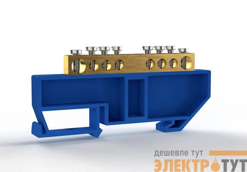 Шина нулевая на DIN-изоляторе 6х9мм 8 отвер. латунь TOKOV ELECTRIC TKE-BCB-69-8-DIN/N