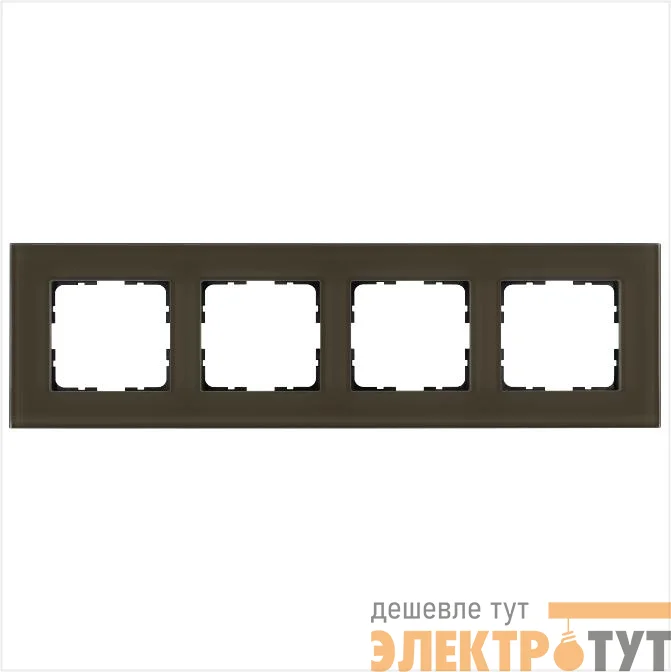 Рамка 4-м G-Glass стекло каперсовый Jasmart G1004GT
