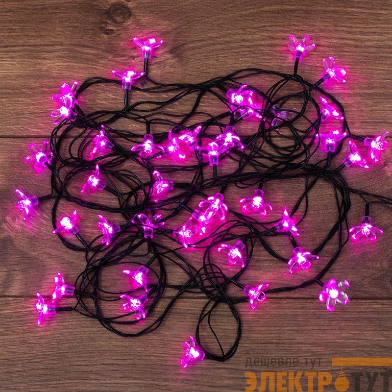 Гирлянда светодиодная "Цветы Сакуры" 7м 50LED роз. 1.5Вт IP20 с контроллером 8 режимов Neon-Night 303-038