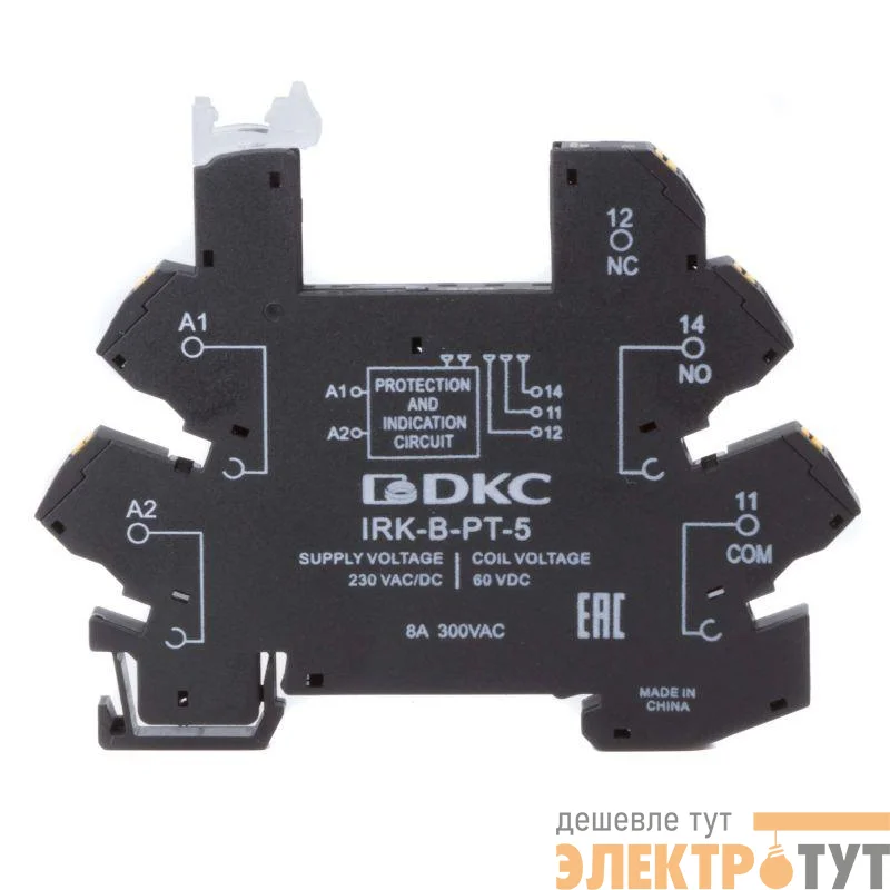 Колодка ультратонкая для реле RIS вх. напр. 230В AC/DC push-in клеммы DKC IRK-B-PT-5