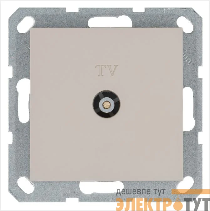 Розетка телевизионная оконечная TV Ф9.5мм механизм тауп Jasmart G6001T