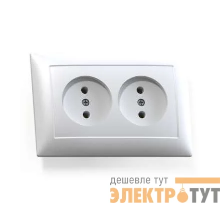 Розетка 2-м СП Селена РС16-371 16А IP20 бел. Кунцево 8115