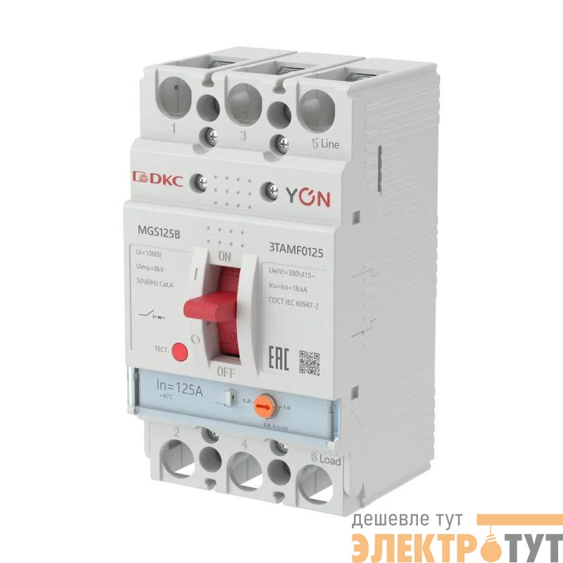 Выключатель автоматический MGS125 3P 100-125A 18kA YON MGS125B-3TAMF0125