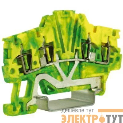 Клемма пруж. HTE.1/2+2 1.5кв.мм для заземл. желт./зел. DKC ZHT420